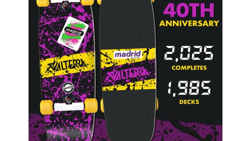 Madrid Valterra Reissue (2025): 40th Anniversary Limited Edition Skateboard - SkateTillDeath.com