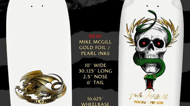 Pre-Order Now: Powell Peralta 40th Anniversary McTwist Edition Skull & Snake Deck (white edition) - SkateTillDeath.com