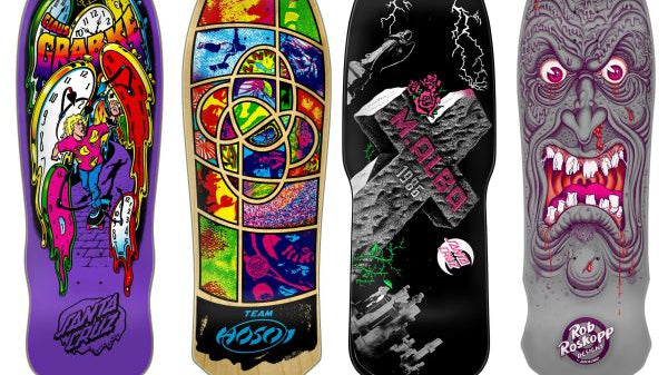 Santa Cruz Holiday 2023 reissues (Grabke Melting Clock, Hosoi Picasso, Malba & Roskopp Face Florian) - SkateTillDeath.com
