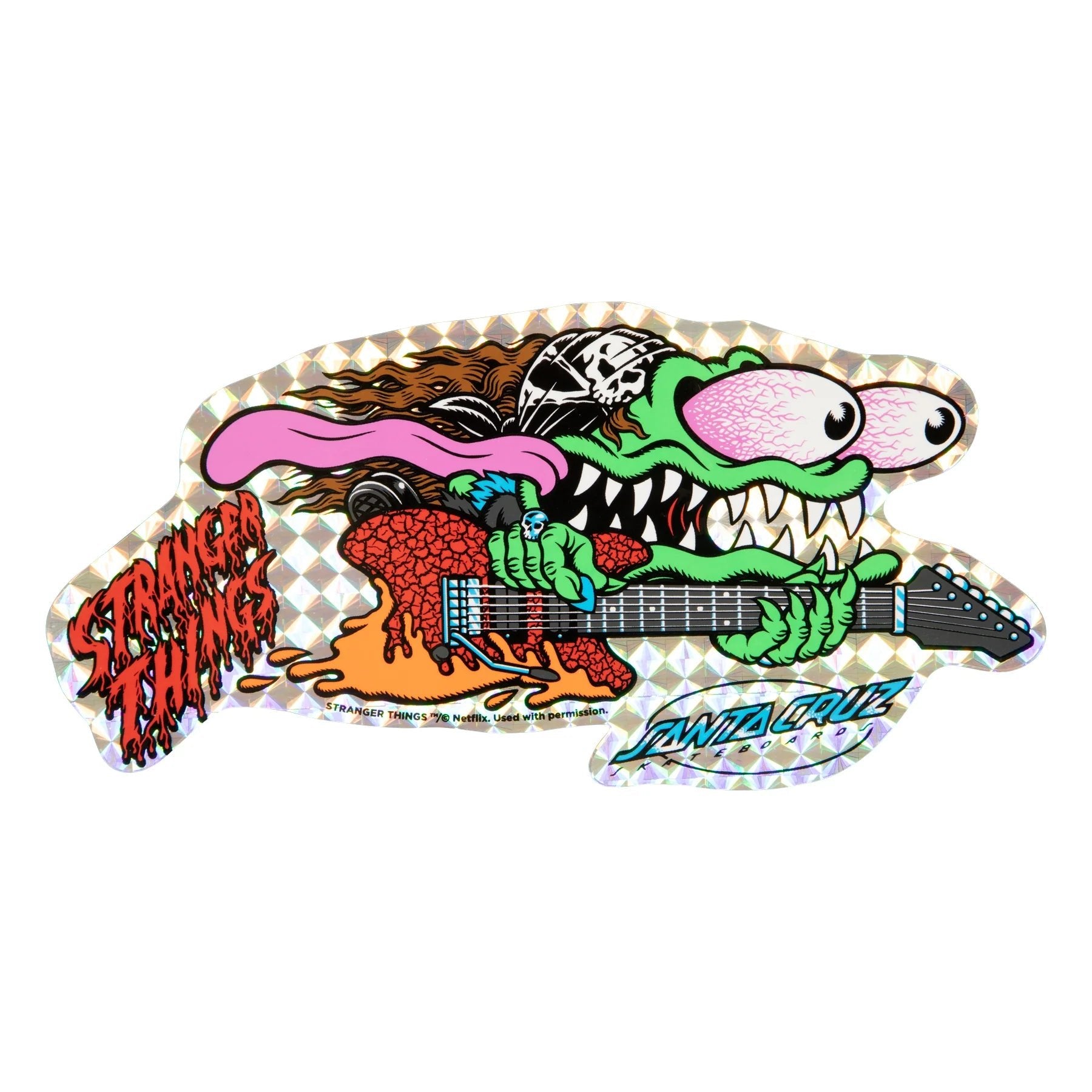 10.1in Stranger Things Meek Eddie Slasher Reveal Santa Cruz Skateboard Deck - SkateTillDeath.com