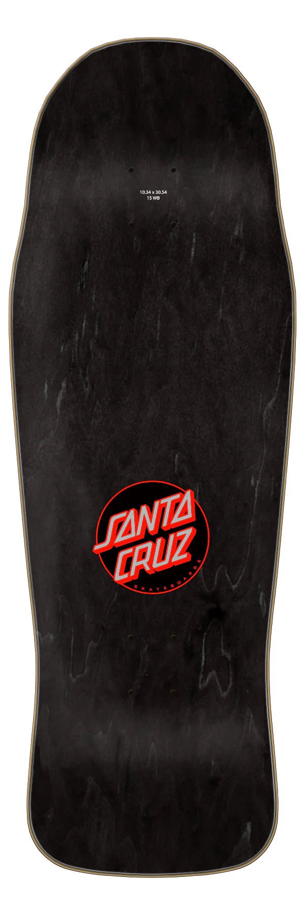 10.34in Winkowski Ghost Black Santa Cruz Shaped Skateboard Deck - SkateTillDeath.com