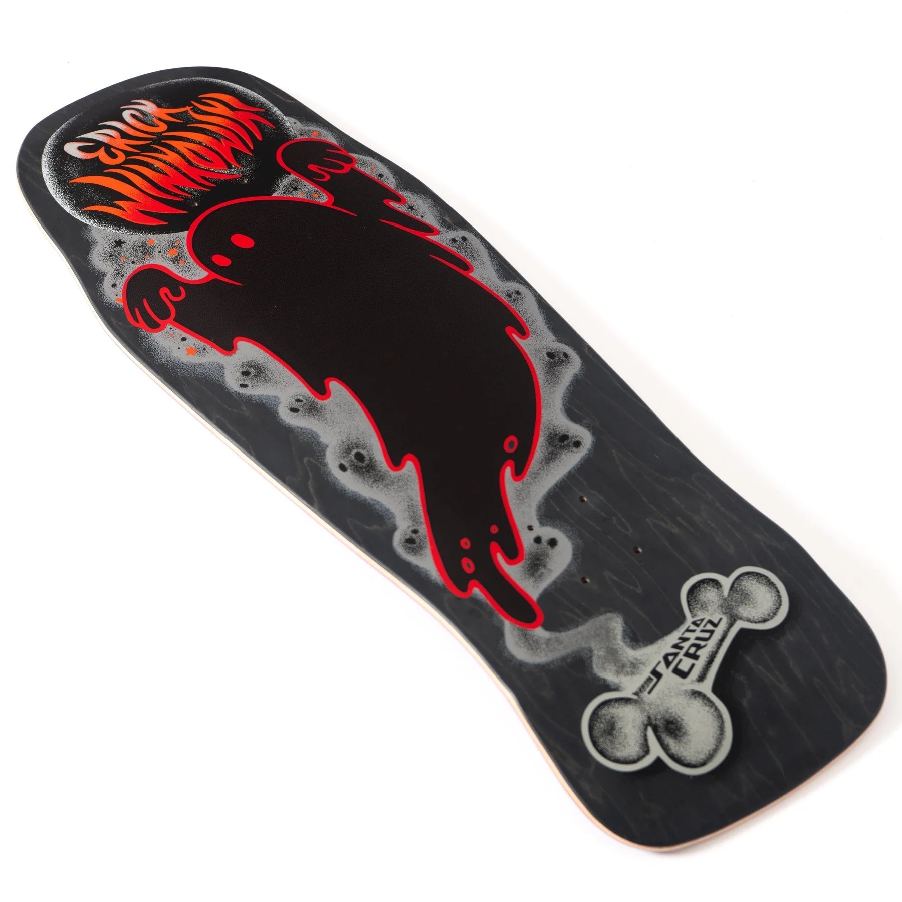 10.34in Winkowski Ghost Black Santa Cruz Shaped Skateboard Deck - SkateTillDeath.com