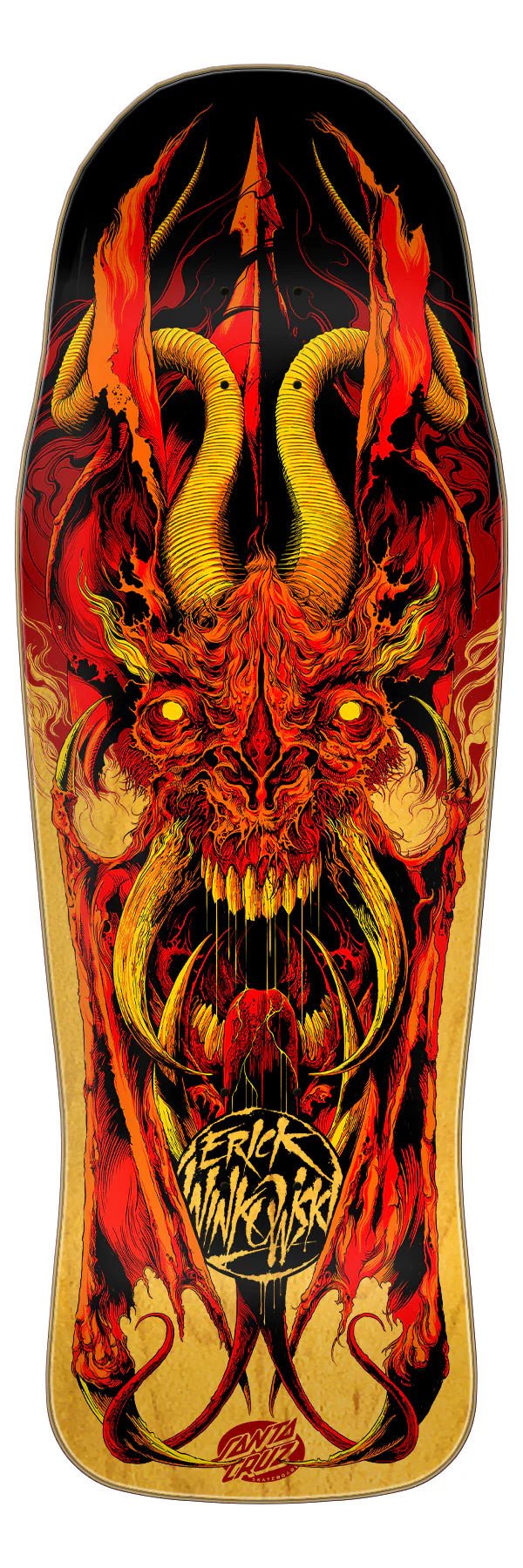 10.34in Winkowski Primeval Fire Santa Cruz Shaped Skateboard Deck - SkateTillDeath.com