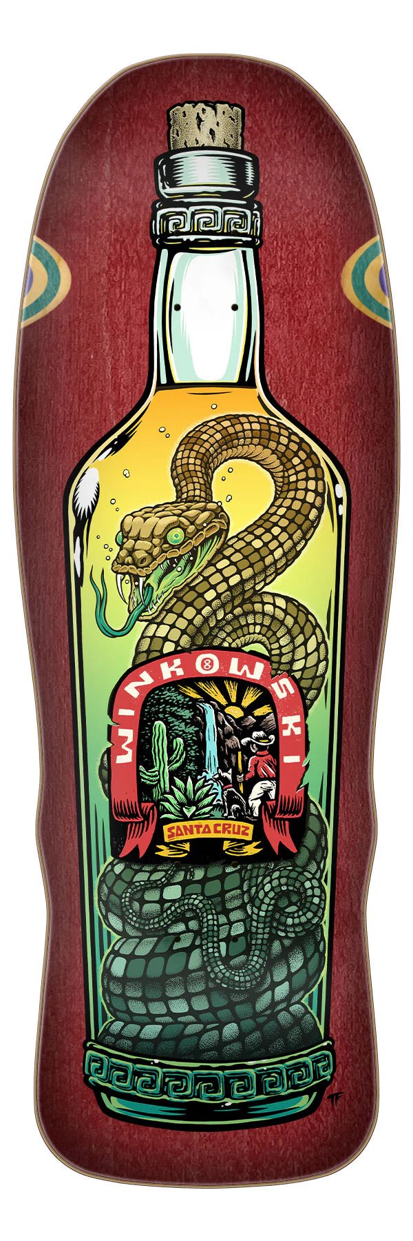 10.35in Winkowski Agave Snake Santa Cruz Shaped Skateboard Deck - SkateTillDeath.com