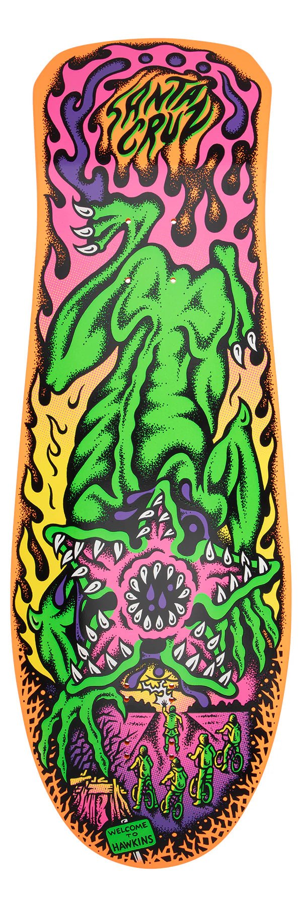 10.3in Stranger Things Salba Demogorgon Santa Cruz Skateboard Deck - SkateTillDeath.com