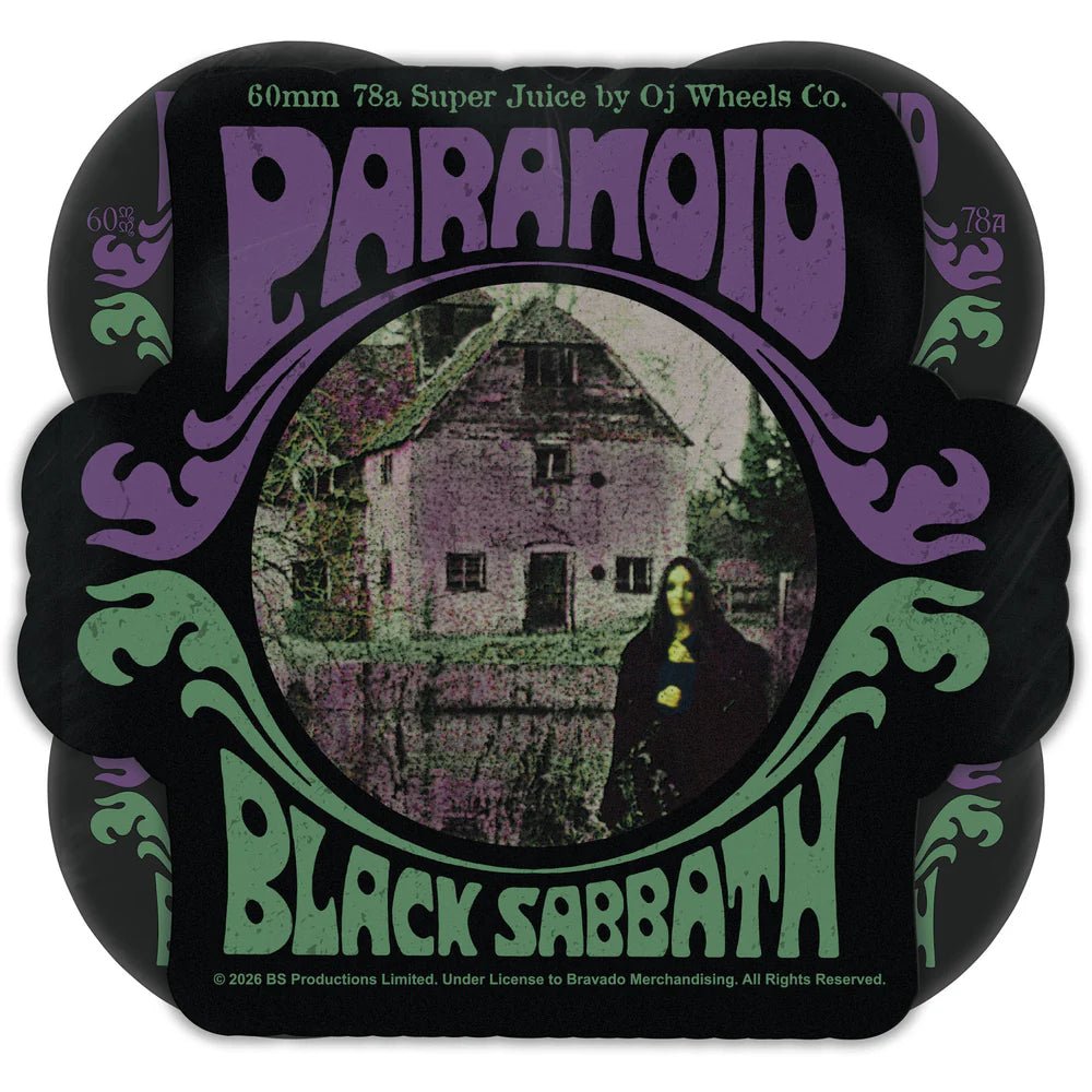 60mm Black Sabbath Paranoid Super Juice 78a OJ Skateboard Wheels - SkateTillDeath.com
