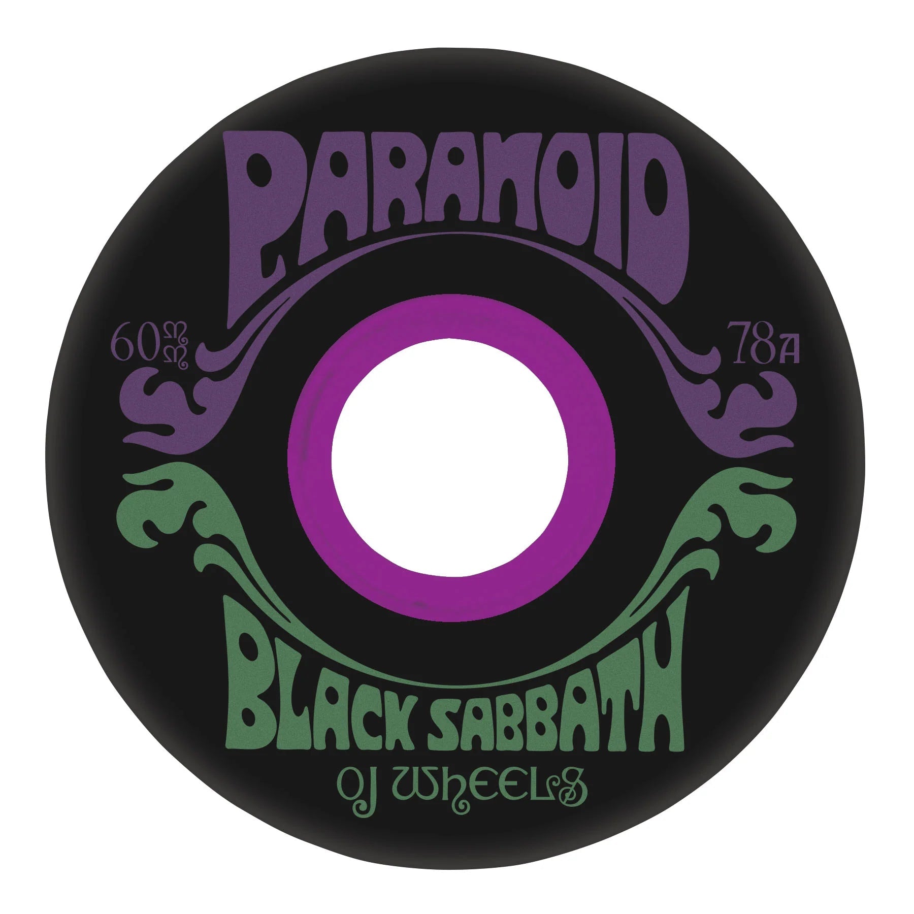 60mm Black Sabbath Paranoid Super Juice 78a OJ Skateboard Wheels - SkateTillDeath.com