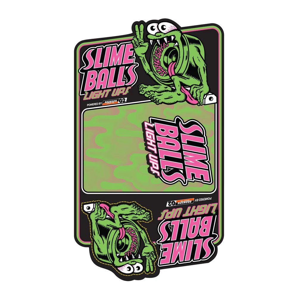 60mm Gator Swamp Spew Light Ups Yellow LED OG Slime 78a Slime Balls Skateboard Wheels - SkateTillDeath.com
