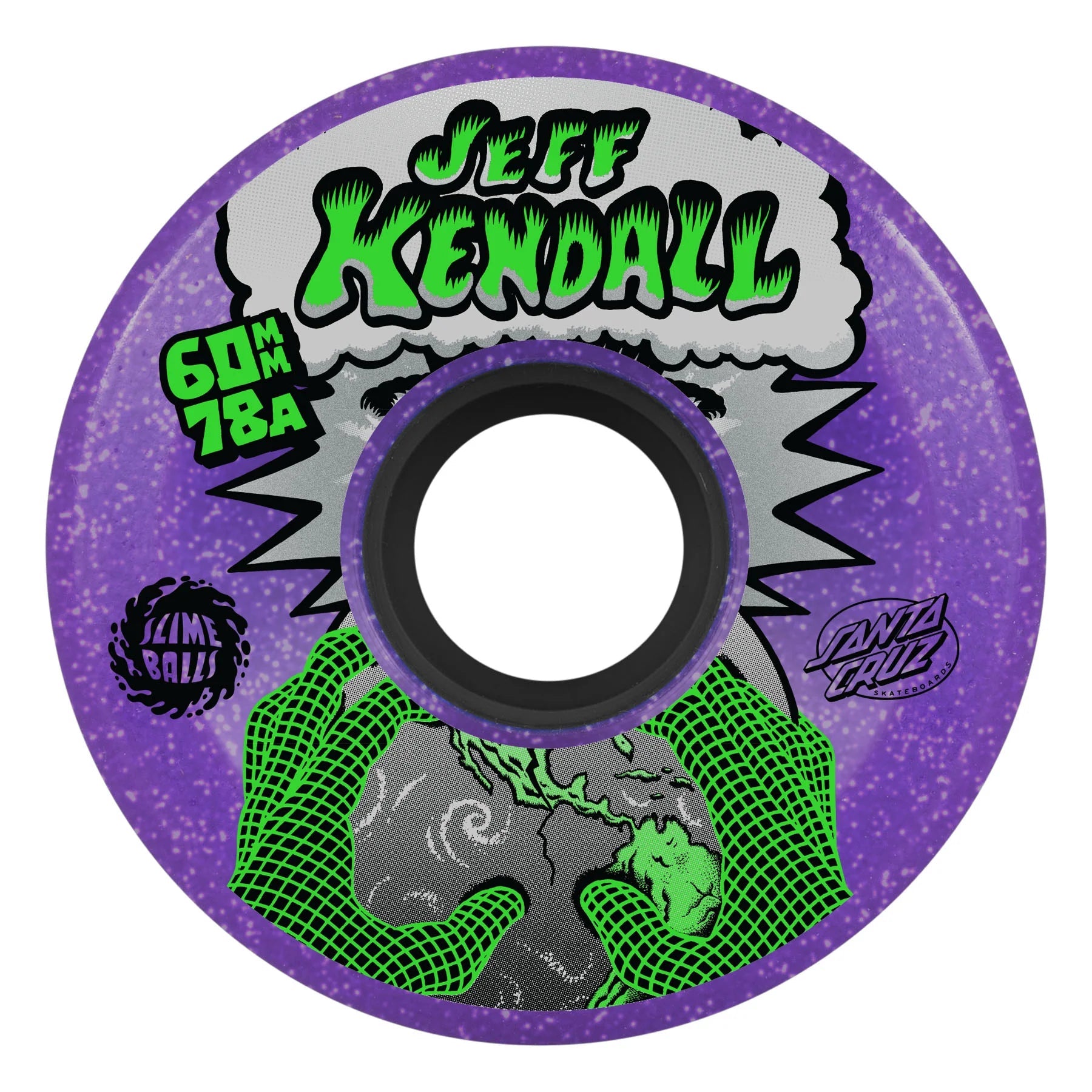 60mm Jeff Kendall End Of The World 78a Purple Glitter Slime Balls Skateboard Wheels - SkateTillDeath.com