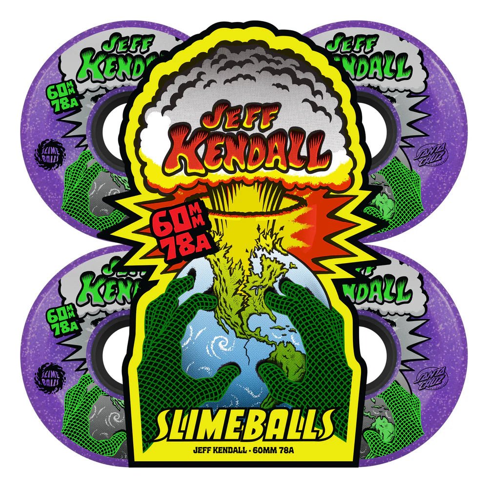 60mm Jeff Kendall End Of The World 78a Purple Glitter Slime Balls Skateboard Wheels - SkateTillDeath.com