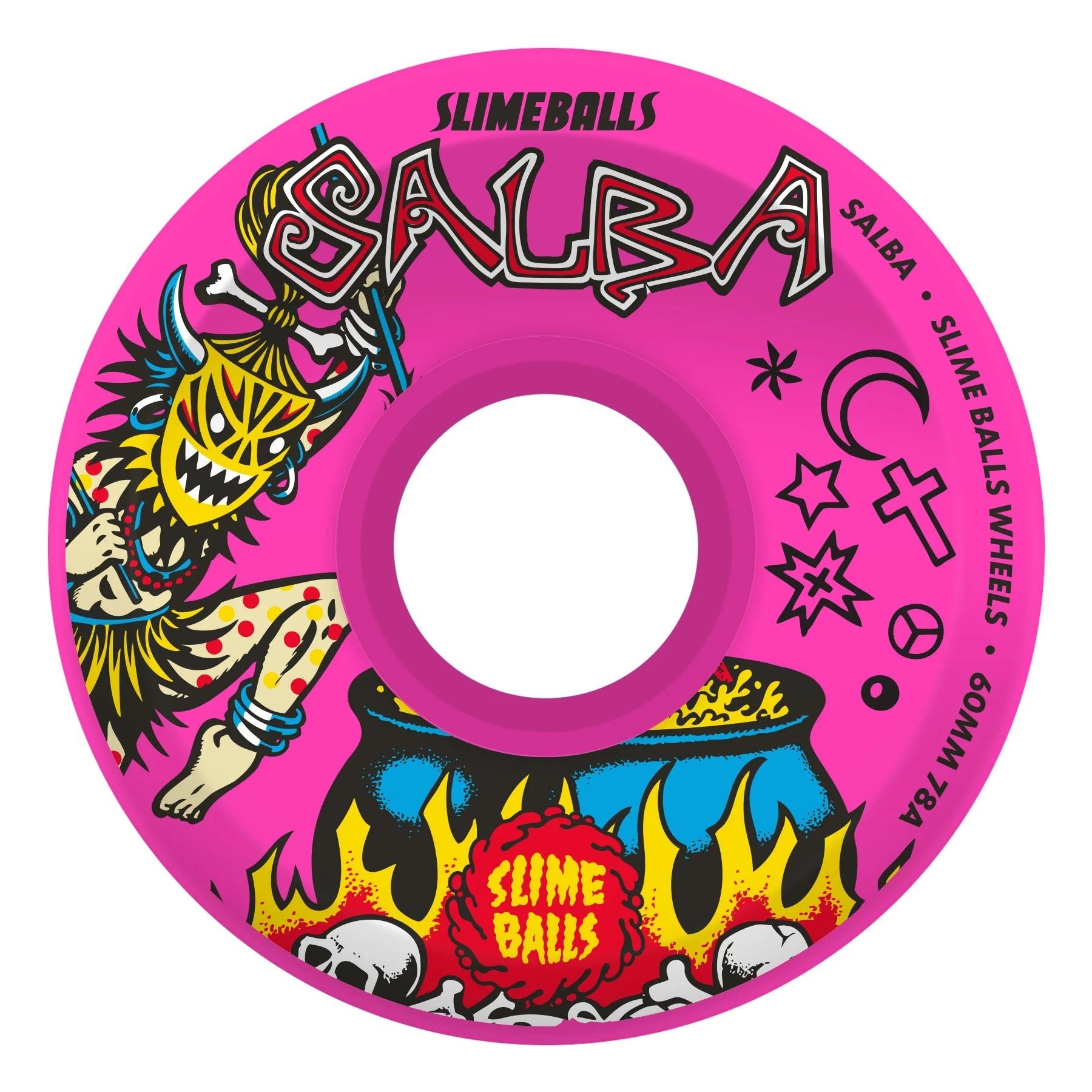 60mm Salba Witch Doctor Pink 78a Slime Balls Skateboard Wheels - SkateTillDeath.com