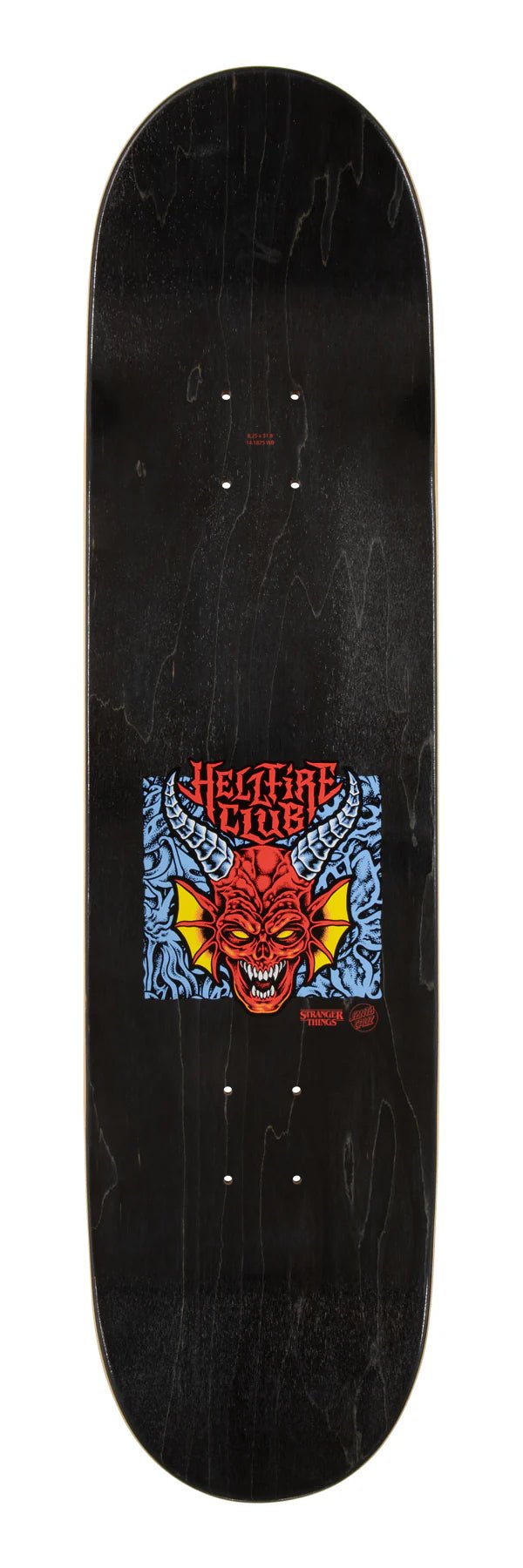 8.25in Stranger Things Hellfire Club Santa Cruz Skateboard Deck - SkateTillDeath.com