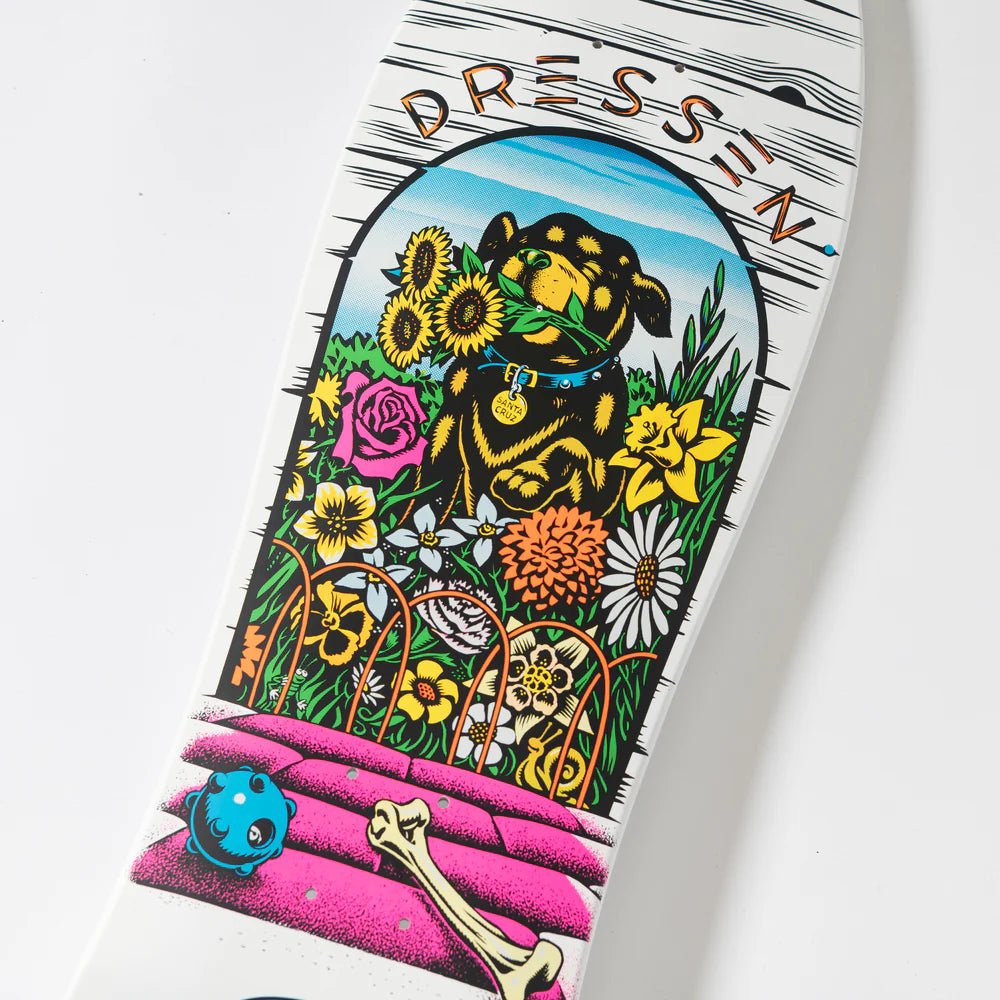 9.5in Dressen Pup Reissue Santa Cruz Skateboard Deck - SkateTillDeath.com