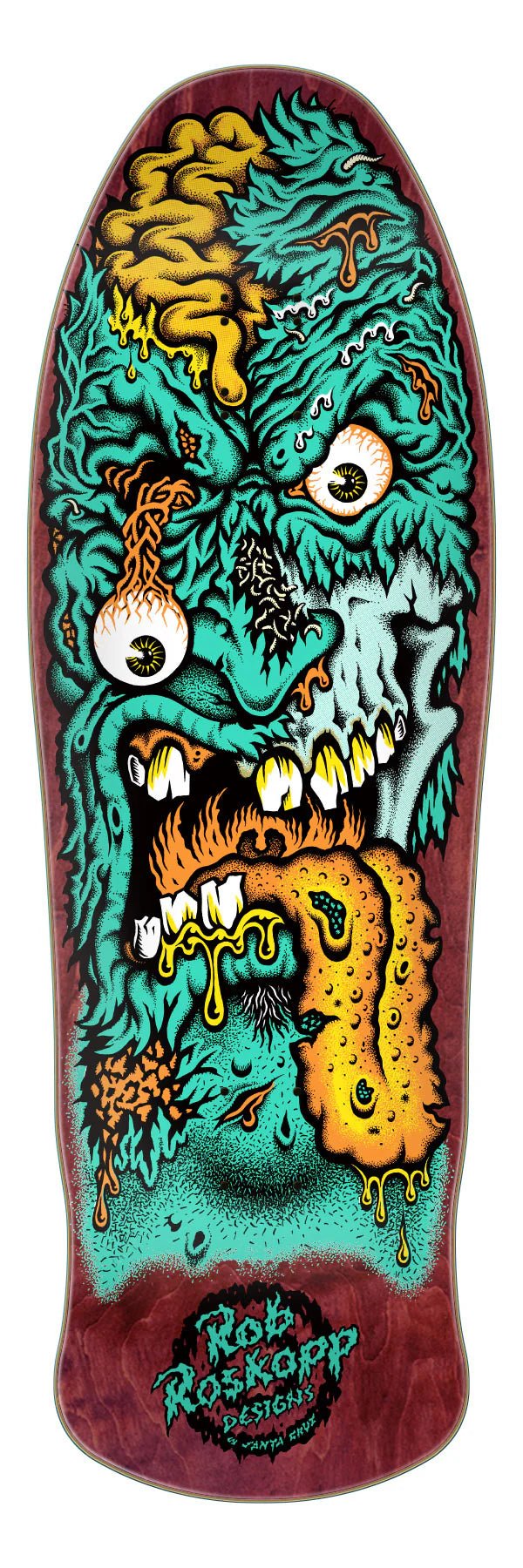 9.9in Rob Roskopp Face Two Reissue Santa Cruz Skateboard Deck - SkateTillDeath.com
