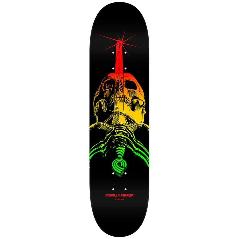DECK POWELL PERALTA SKULL & SWORD RASTA FADE 246 8,00 K2 9 X 32.95 - SkateTillDeath.com