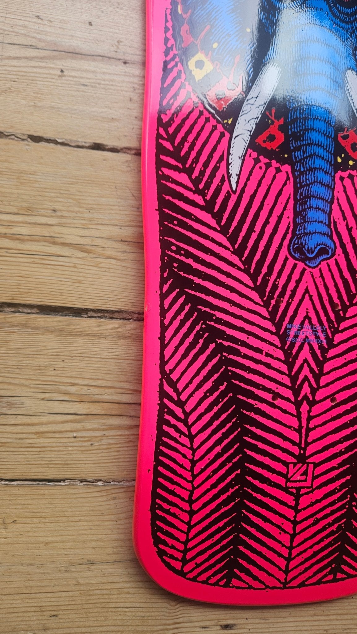 DEFECT Powell Peralta Mike Vallely Elephant Reissue Skateboard Deck Pink - 9.85 x 30 (with minor mark) - SkateTillDeath.com