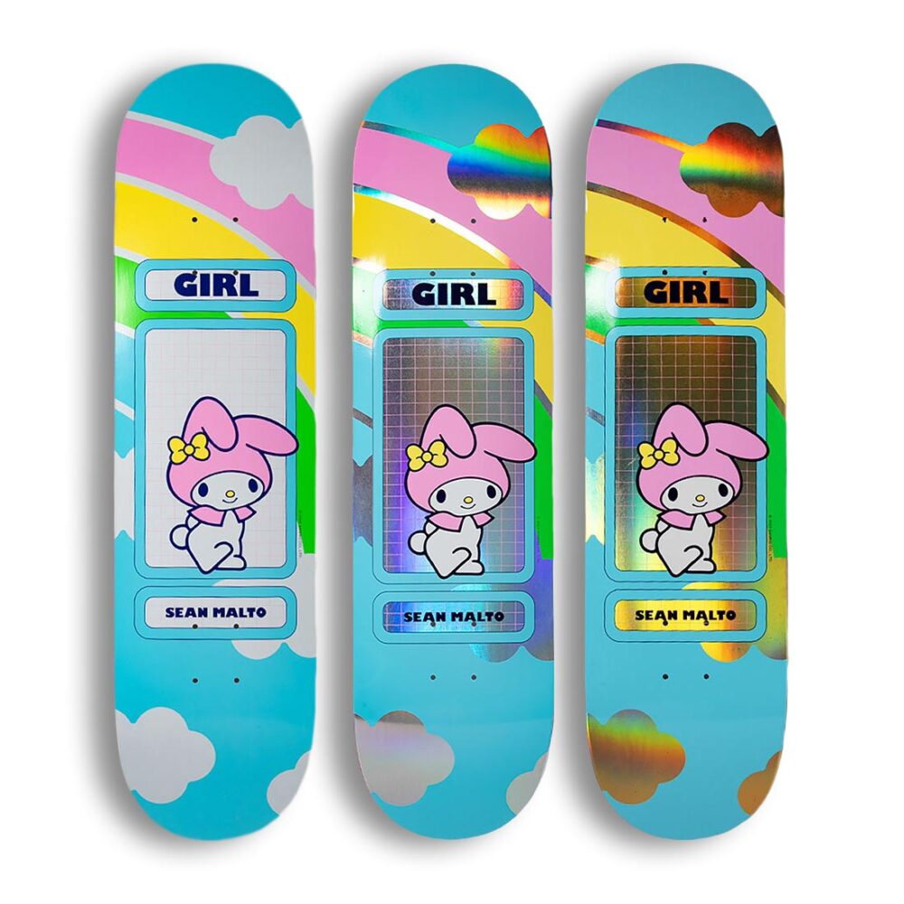 Girl x Hello Kitty Sean Malto Rainbow 8.25″ Skateboard Deck - SkateTillDeath.com
