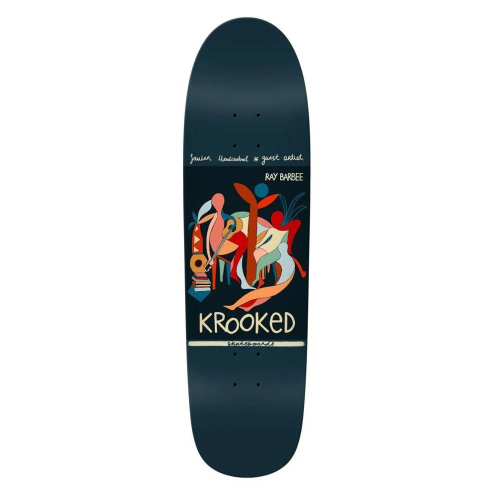 Krooked Skateboard Deck Barbee Little Postcards Indigo 8.88" - SkateTillDeath.com