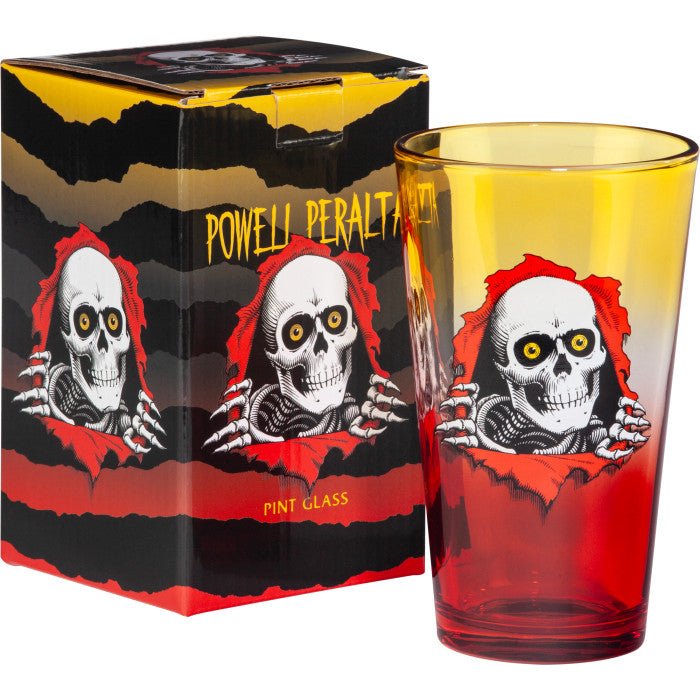 Powell Peralta Pint Glass Yellow/Red Fade - SkateTillDeath.com