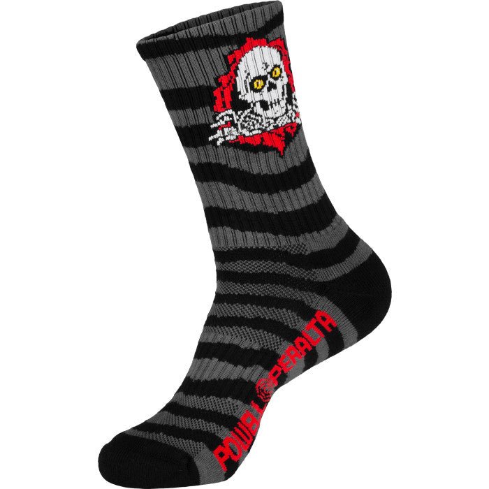 Powell Peralta Ripper Cotton Socks Stripes Charcoal/Black - SkateTillDeath.com