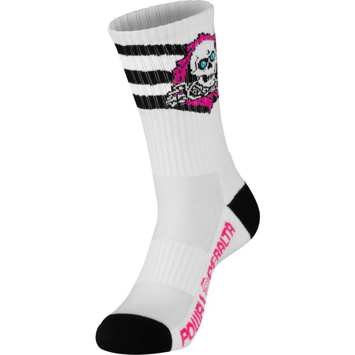 Powell Peralta Ripper Cotton Socks Stripes Pink/Black/White - SkateTillDeath.com