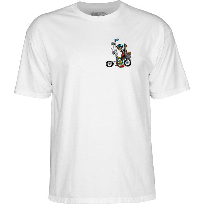 Powell Peralta Steve Caballero Chopper Bike T-Shirt White - SkateTillDeath.com