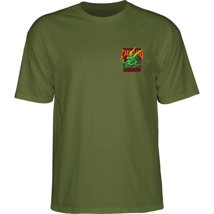 Powell Peralta Steve Caballero Street Dragon T- Shirt Military Green - SkateTillDeath.com