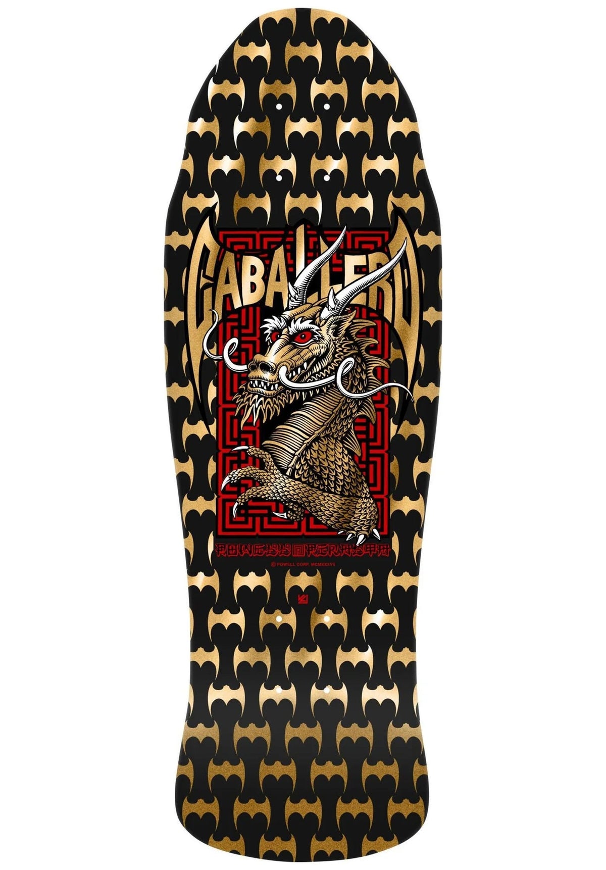Powell Peralta Steve Caballero Street Reissue Skateboard Deck Black/Gold Foil - 9.625 x 29.75 - SkateTillDeath.com