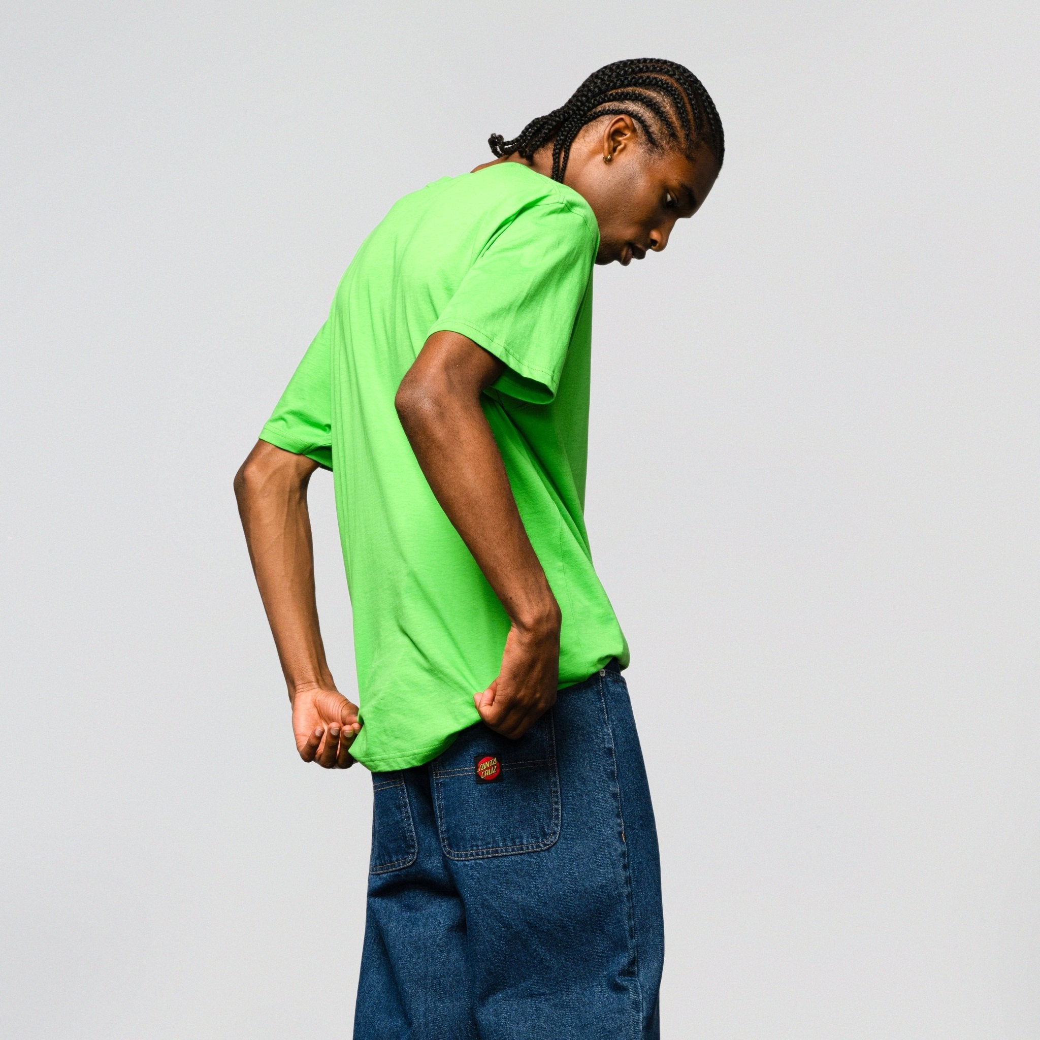 Santa Cruz T-Shirt Salba Tiger Simplified Front Sport Green - SkateTillDeath.com