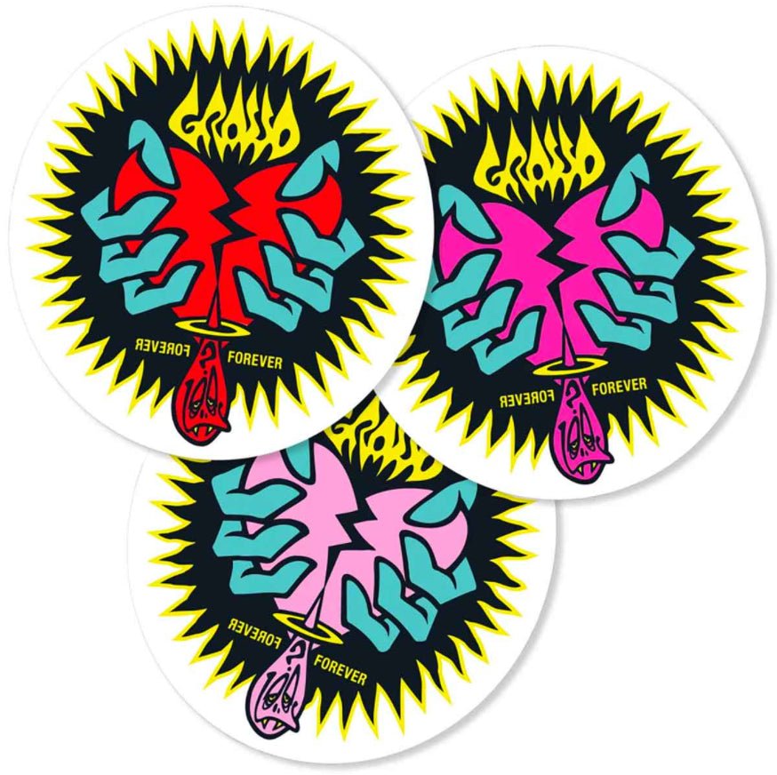 Black Label Jeff Grosso Broken Heart Sticker - Assorted Colors - SkateTillDeath.com