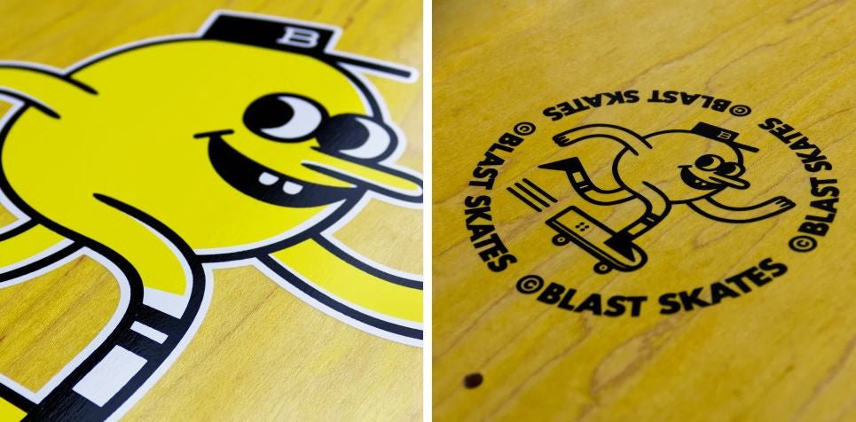 Blast OG Yellow Stain Skateboard deck - SkateTillDeath.com