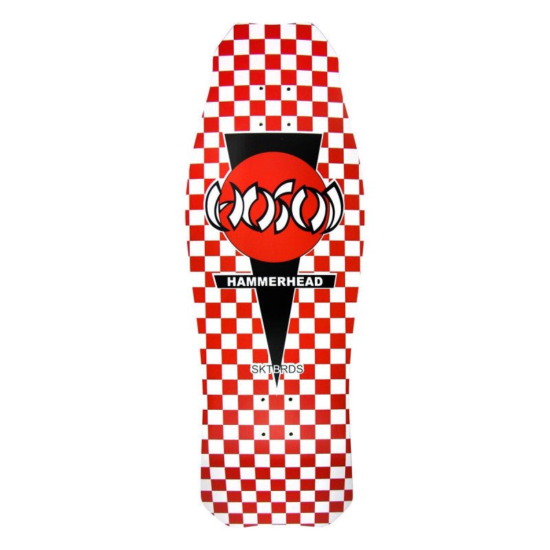 HOSOI OG HAMMERHEAD CHECKER RED - OLD SCHOOL SKATEBOARD DECK - SkateTillDeath.com