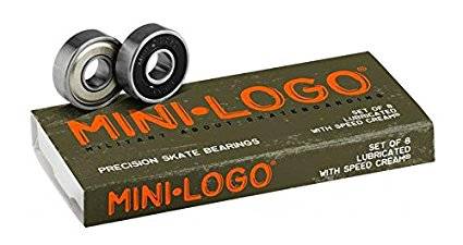 Mini-Logo Skateboards Bearings (Pack of 8), Silver - SkateTillDeath.com