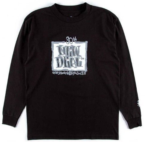 New Deal 30th Anniversary Napkin Logo Long Sleeve T-Shirt - Black - SkateTillDeath.com