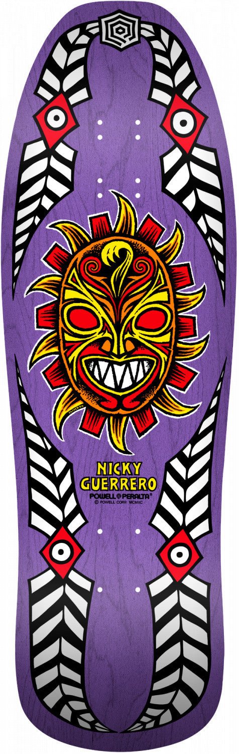 Powell Peralta Nicky Guerrero Mask Skateboard Deck Purple - 10 x 31.75 - SkateTillDeath.com