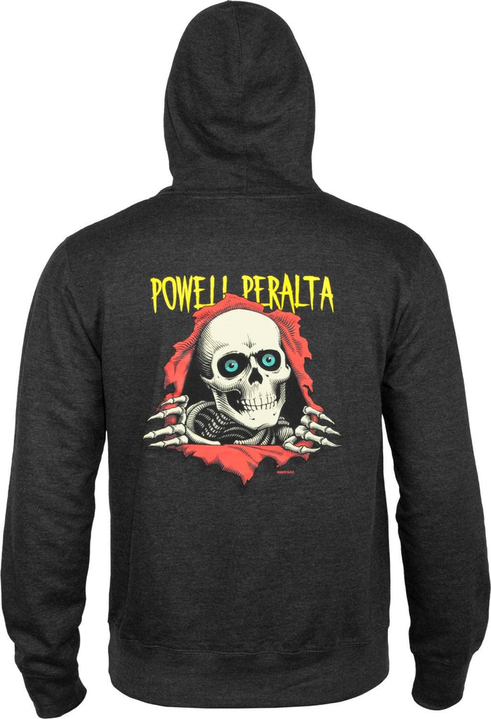 Powell Peralta Ripper Pullover Hooded Sweatshirt Charcoal - SkateTillDeath.com