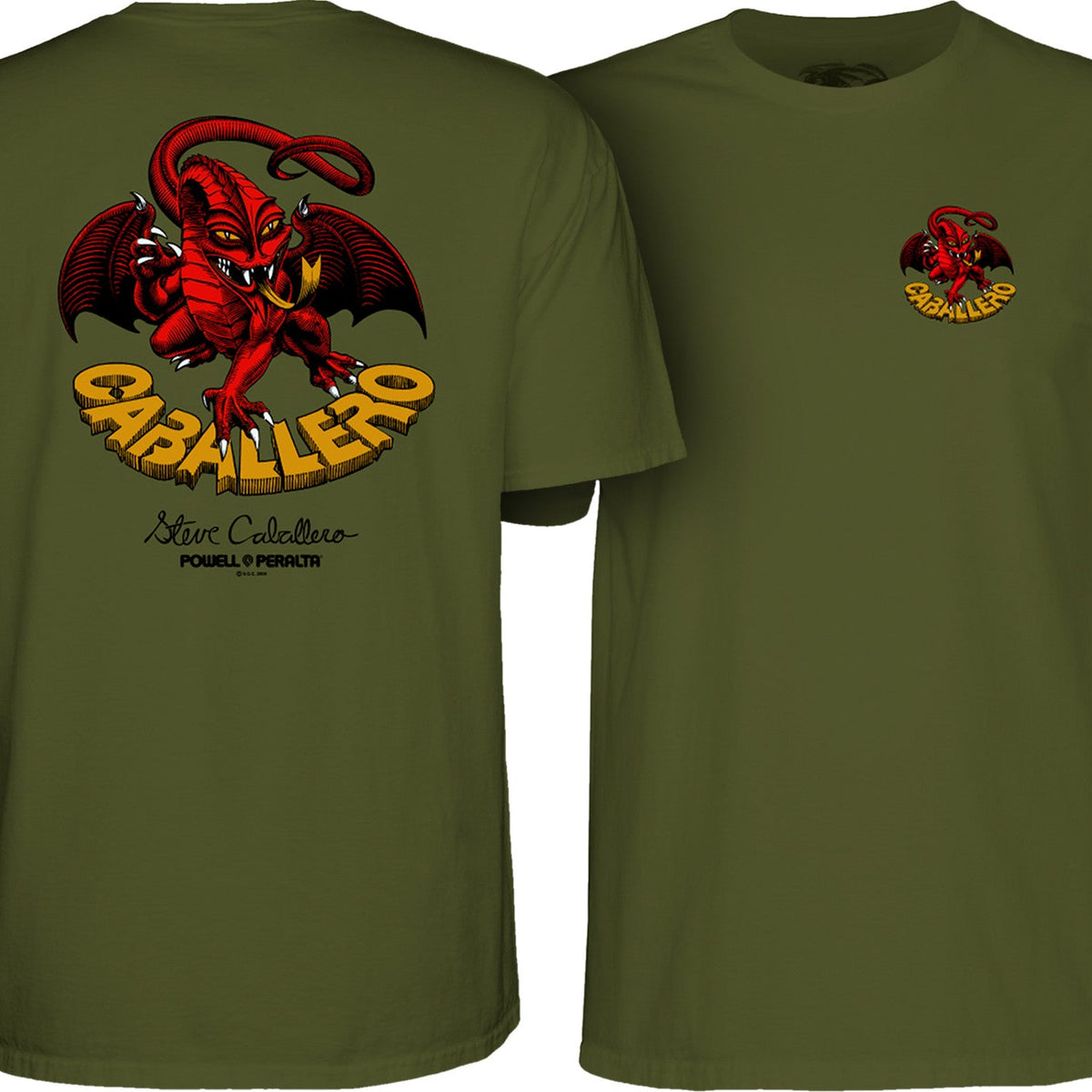 Powell Peralta Steve Caballero Dragon II T-shirt Military Green