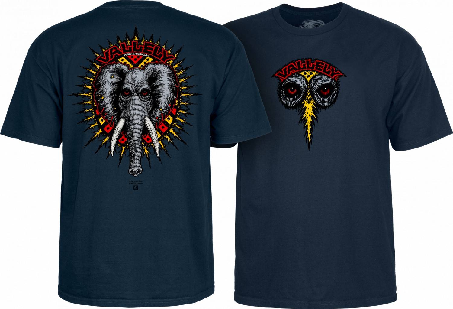 Powell Peralta Vallely Elephant T-shirt Navy - SkateTillDeath.com