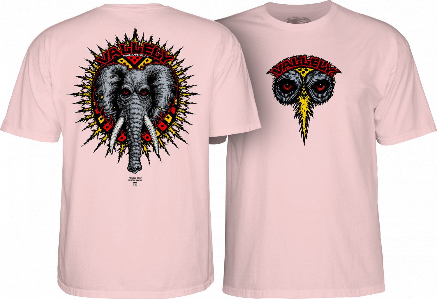 Powell Peralta Vallely Elephant T-shirt pink - SkateTillDeath.com