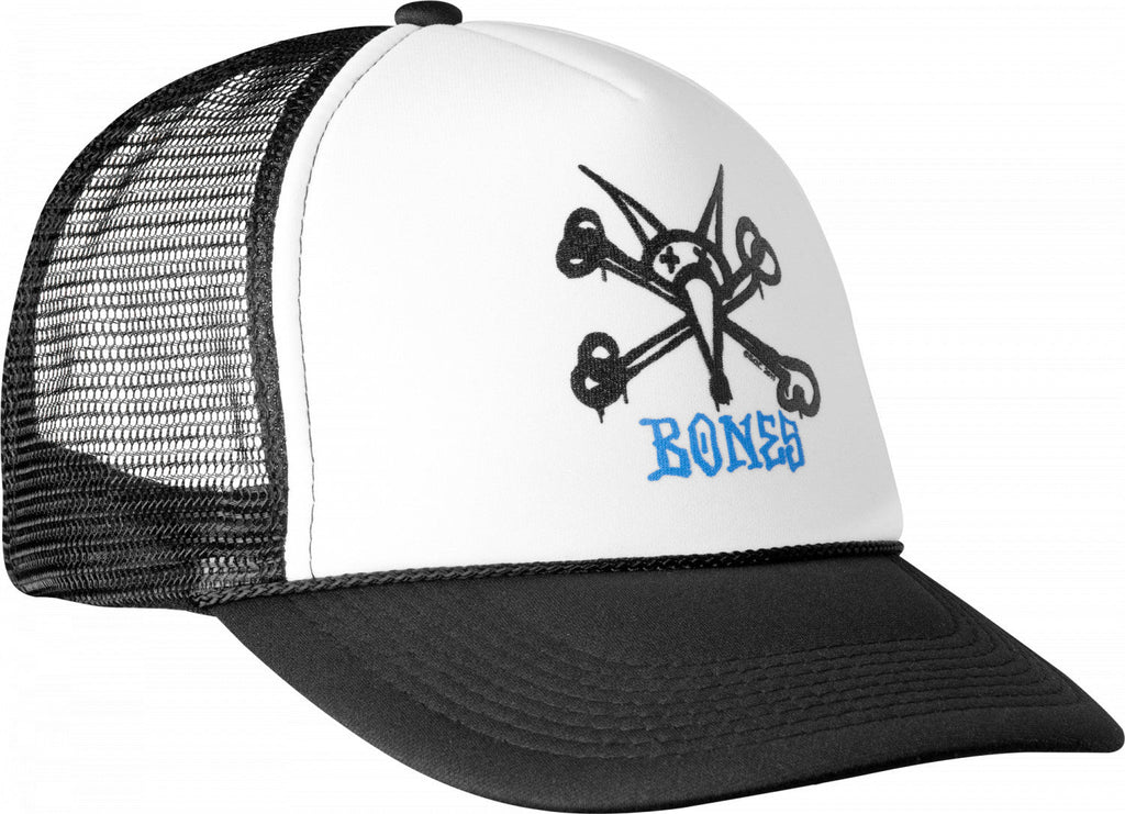 Powell Peralta Vato Rat Bones Trucker Cap - White/Black - SkateTillDeath.com