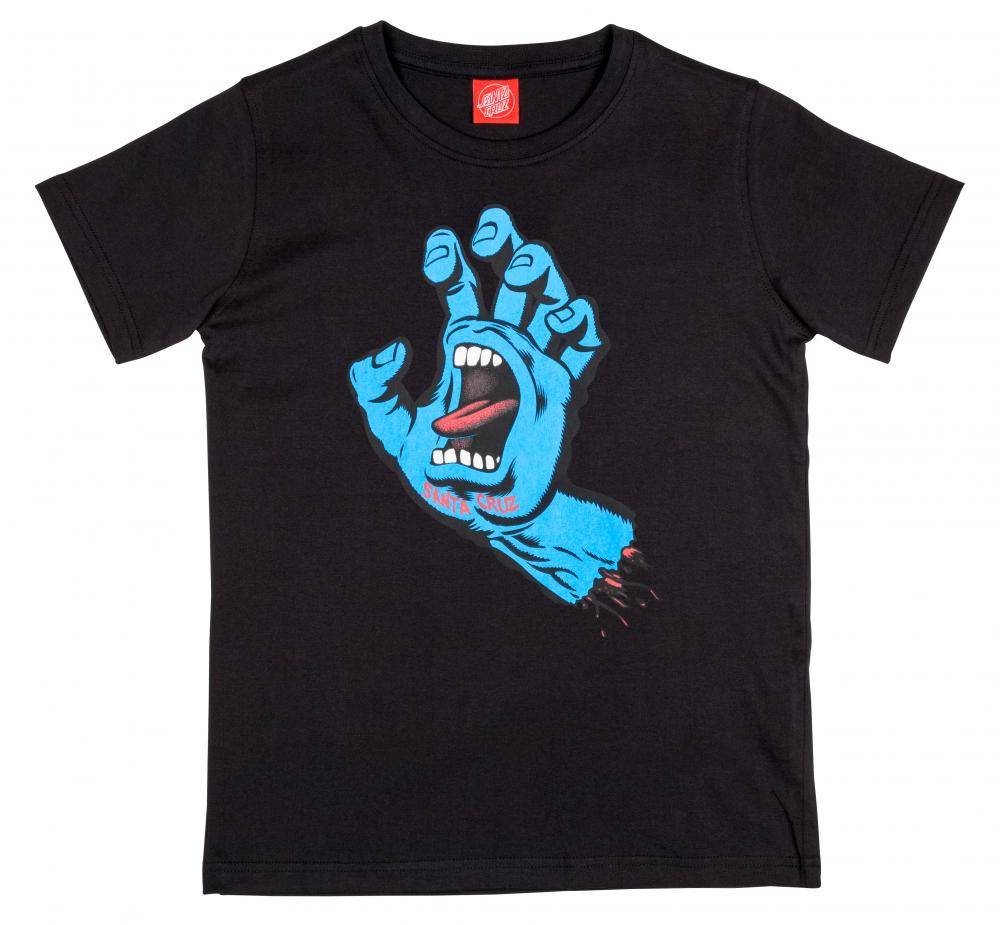 Santa Cruz Screaming Hand Youth T Shirt Black - SkateTillDeath.com