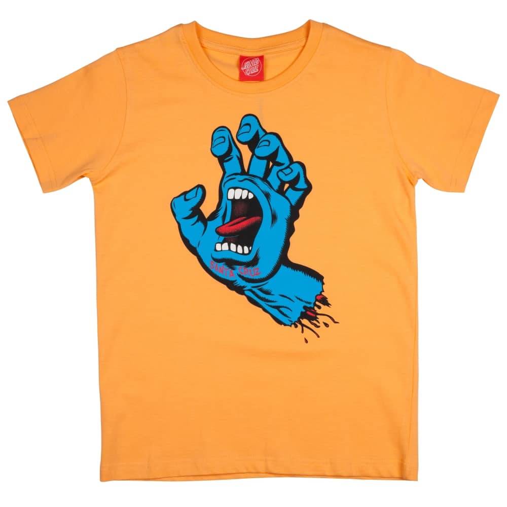Santa Cruz Screaming Hand Youth T Shirt Orange - SkateTillDeath.com