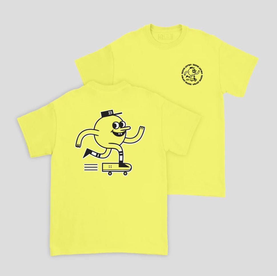 Soft Yellow Mascot T-Shirt - SkateTillDeath.com
