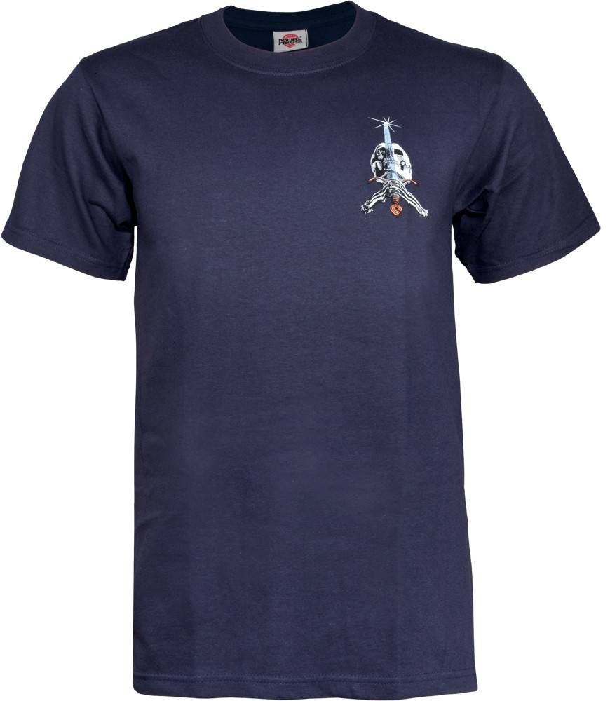 T-Shirt Powell Peralta Skull and Sword - Navy - SkateTillDeath.com