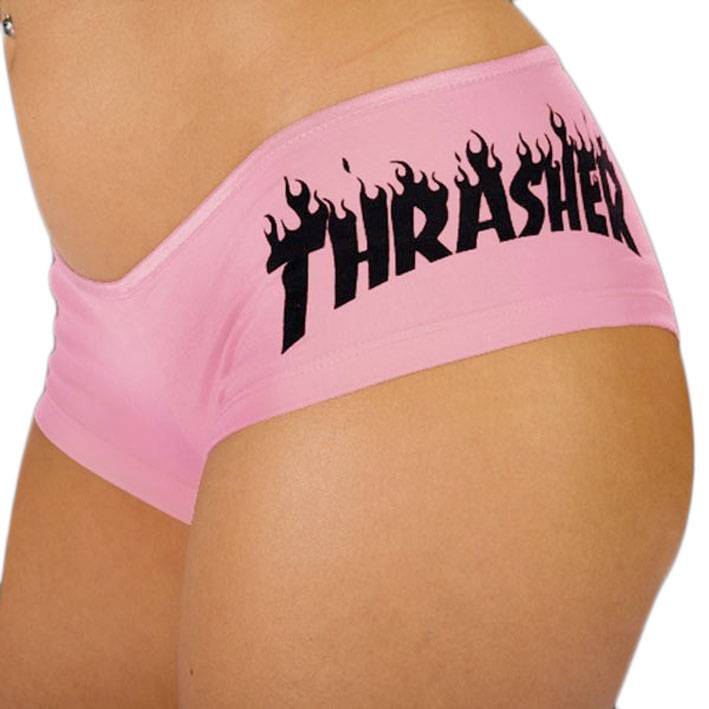 Thrasher "FLAME LOGO" hot shorts pink - SkateTillDeath.com