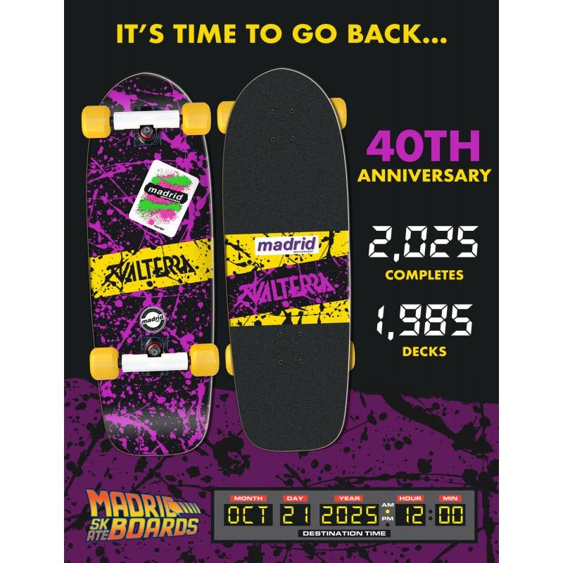 Madrid Valterra Reissue (2025): 40th Anniversary Limited Edition Skateboard - SkateTillDeath.com