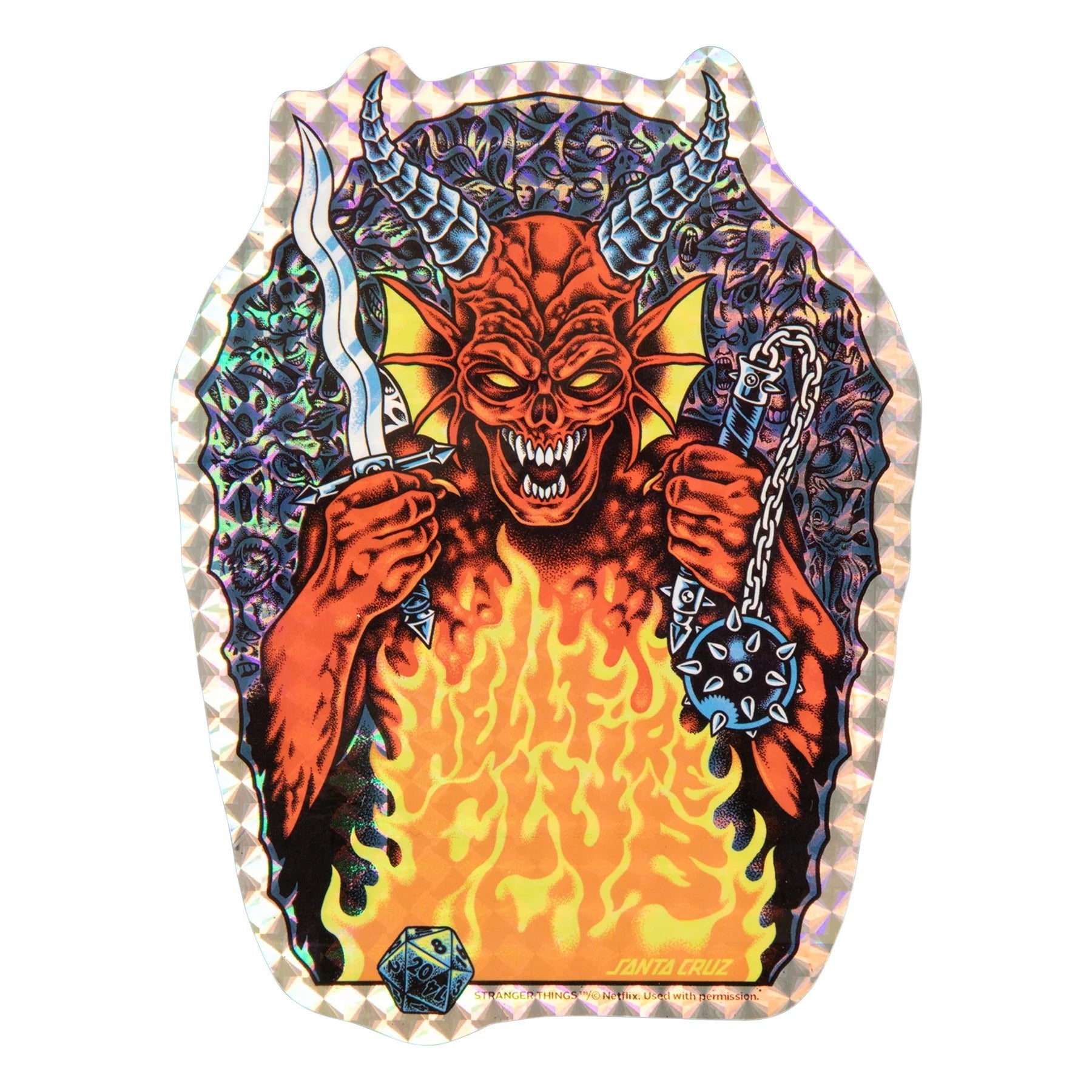10.07in Stranger Things Knox Hellfire Pit Santa Cruz Skateboard Deck - SkateTillDeath.com