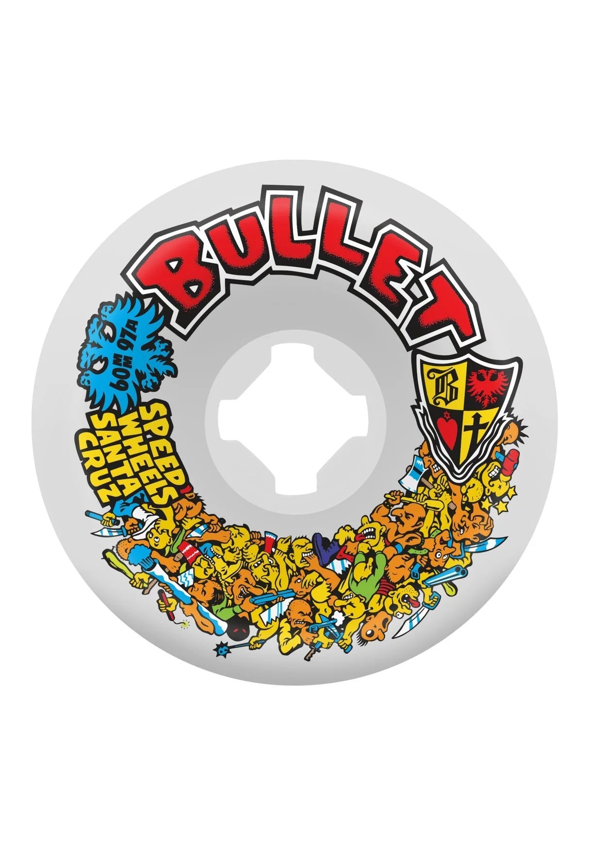 60mm Bullet Riot White Vomits 97a Slime Balls Skateboard Wheels - SkateTillDeath.com