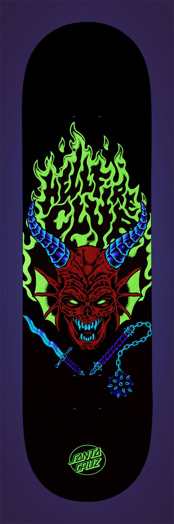 8.25in Stranger Things Hellfire Club Santa Cruz Skateboard Deck - SkateTillDeath.com