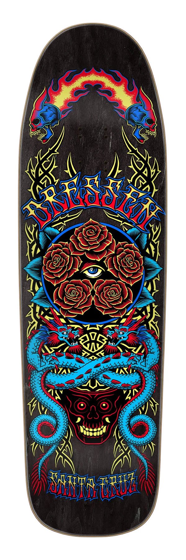 9.30in Eric Dressen Rose Crew Five Santa Cruz Shaped Skateboard Deck - SkateTillDeath.com